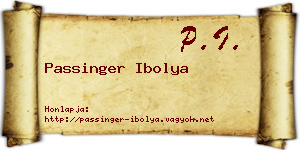 Passinger Ibolya névjegykártya
